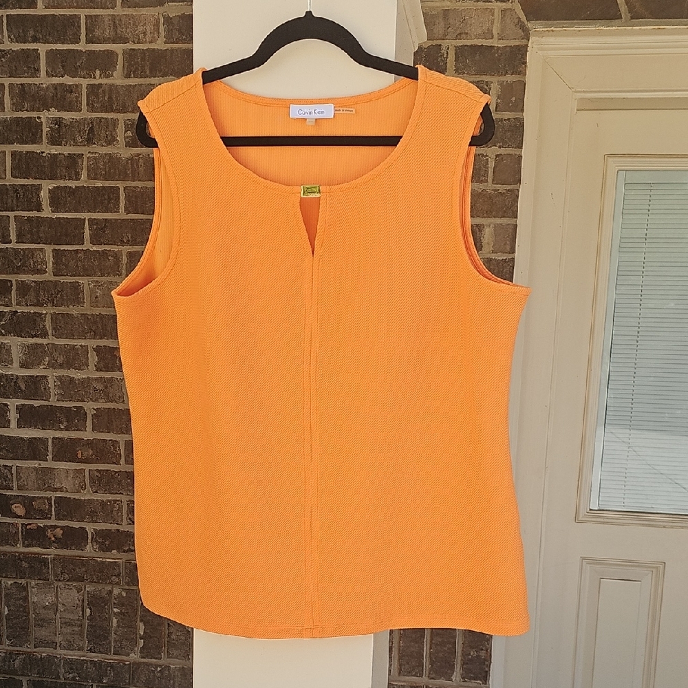 Calvin Klein Orange Sleeveless Top Size 1X